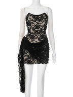 Women Clothing Lace Strap Tube Top Skinny Sheath Short Dress Bella Mia