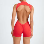 Sleeveless Back Hollow Out Cutout Out Yoga Jumpsuit Sports Fitness Detachable Chest Pad Peach Hip Sports Jumpsuit Bella Mia