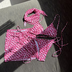 Drawstring Strap Sexy Three Piece Set Swimsuit Bikini Strap Bella Mia