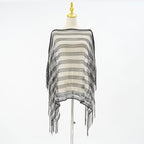 Sexy Mesh Sunscreen Striped Sunscreen Shawl Scarf Lady Shawl Towel Bella Mia