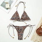 Solid Color Nylon Bikini Set Lace up Split Swimsuit Women Multicolor Bella Mia