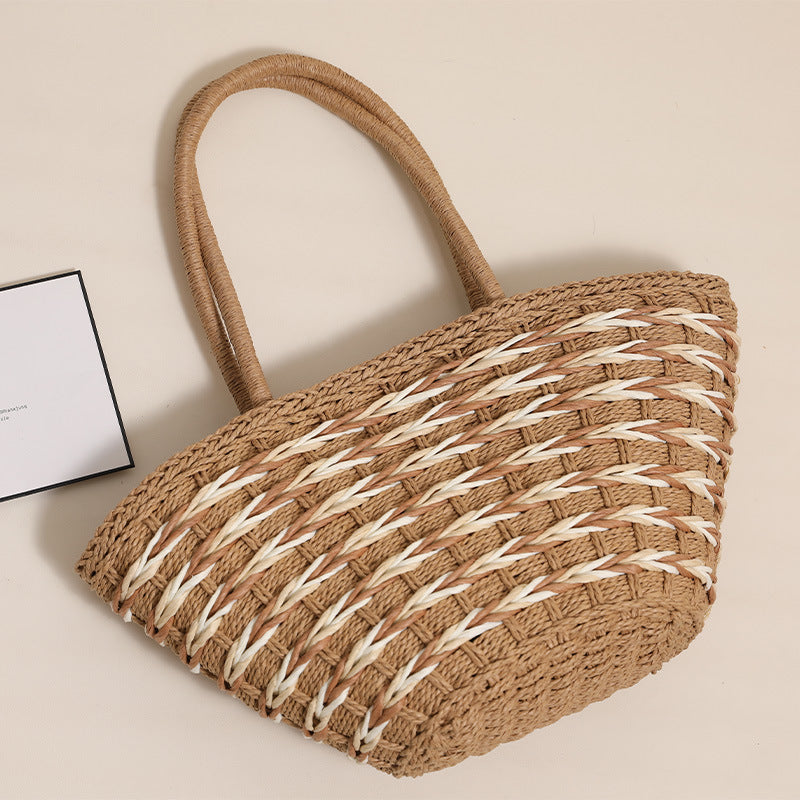 Direct Mori Shoulder Straw Bag Large Capacity Straw Bag Woven Bag Vacation Beach Bag Women Bag Bella Mia