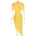 Elegant Slim Pleated Dress Sexy Backless Sheath Women Dress Bella Mia