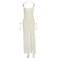 Summer Women Sexy V neck Backless Slim Fit Split Sling Dress