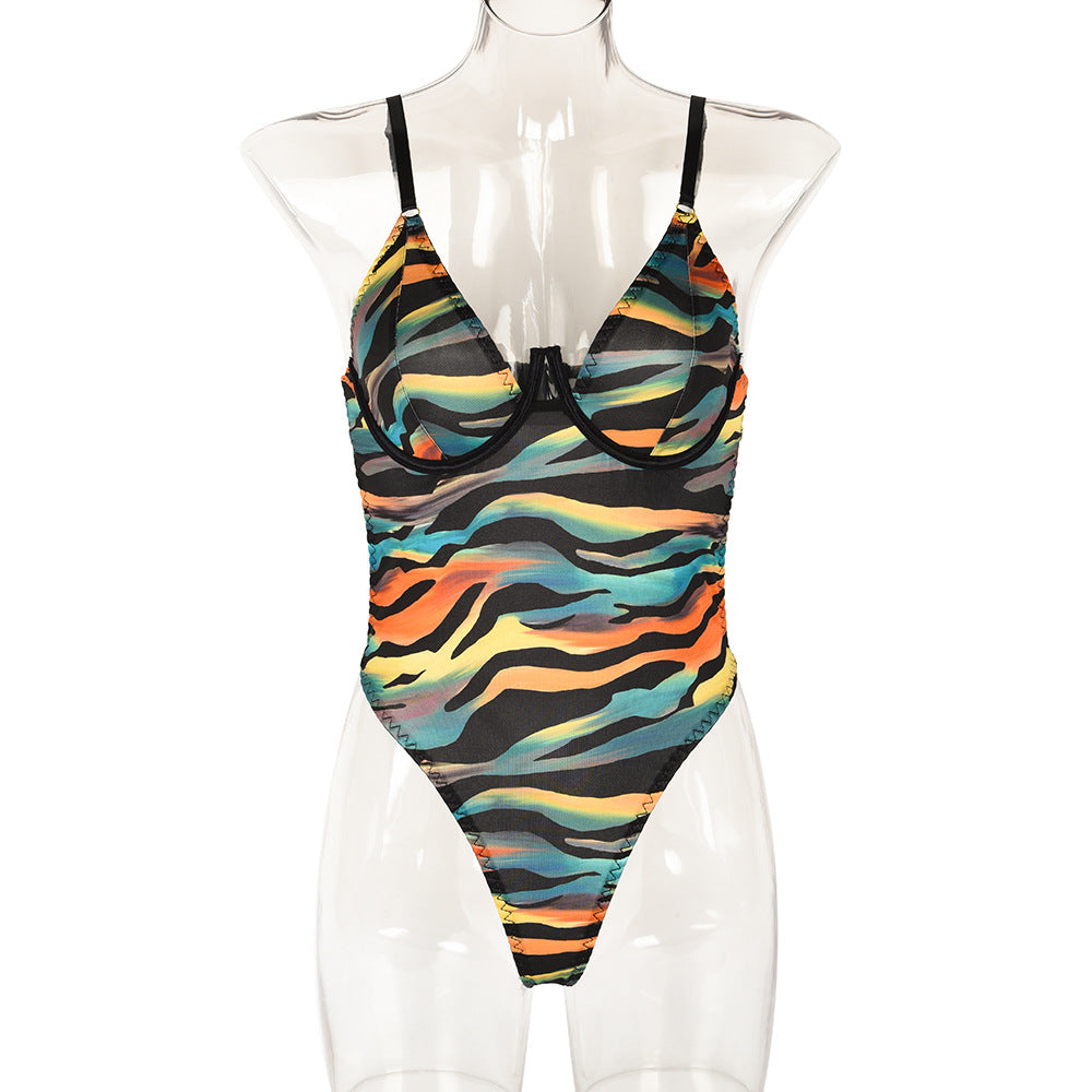 Sexy Jumpsuit Sexy Stripes Summer Beach Jumpsuit with Steel Ring Bella Mia