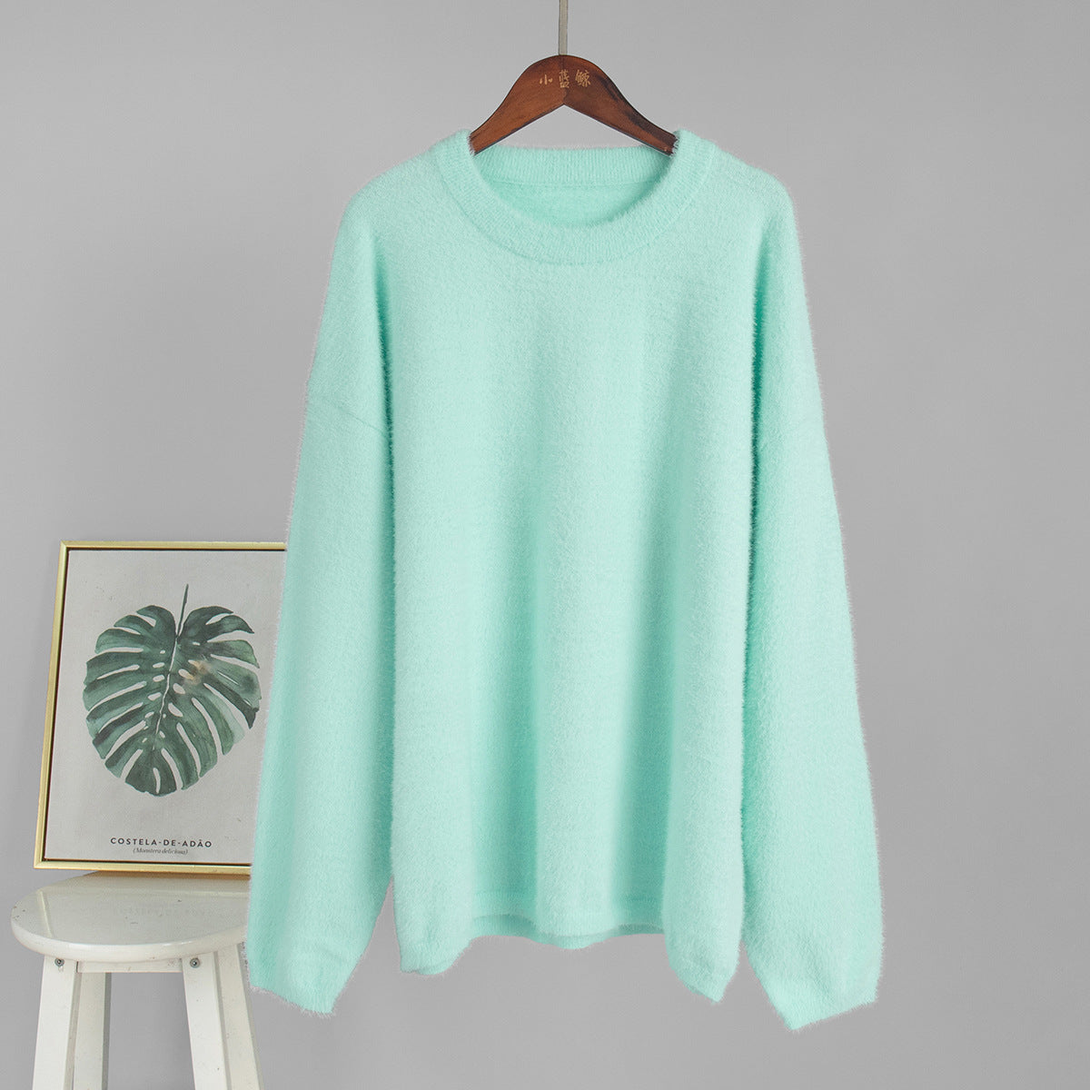 Crew Neck Pullover Sweater Autumn Winter Simple Solid Color Sweater Loose Casual Sweater Bella Mia