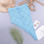 Spring Summer Women Clothing Sexy See-through Hollow Out Cutout Knitted Dress Open Oblique Tassel Beach Skirt Bella Mia