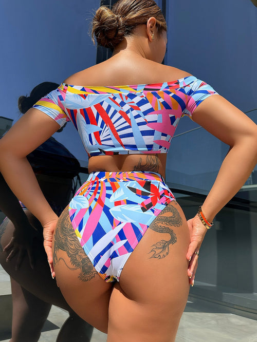 Bikini Printed Foreign Order Swimsuit Bikini Swimsuit Women Fission Swimsuit Crisscross Bella Mia