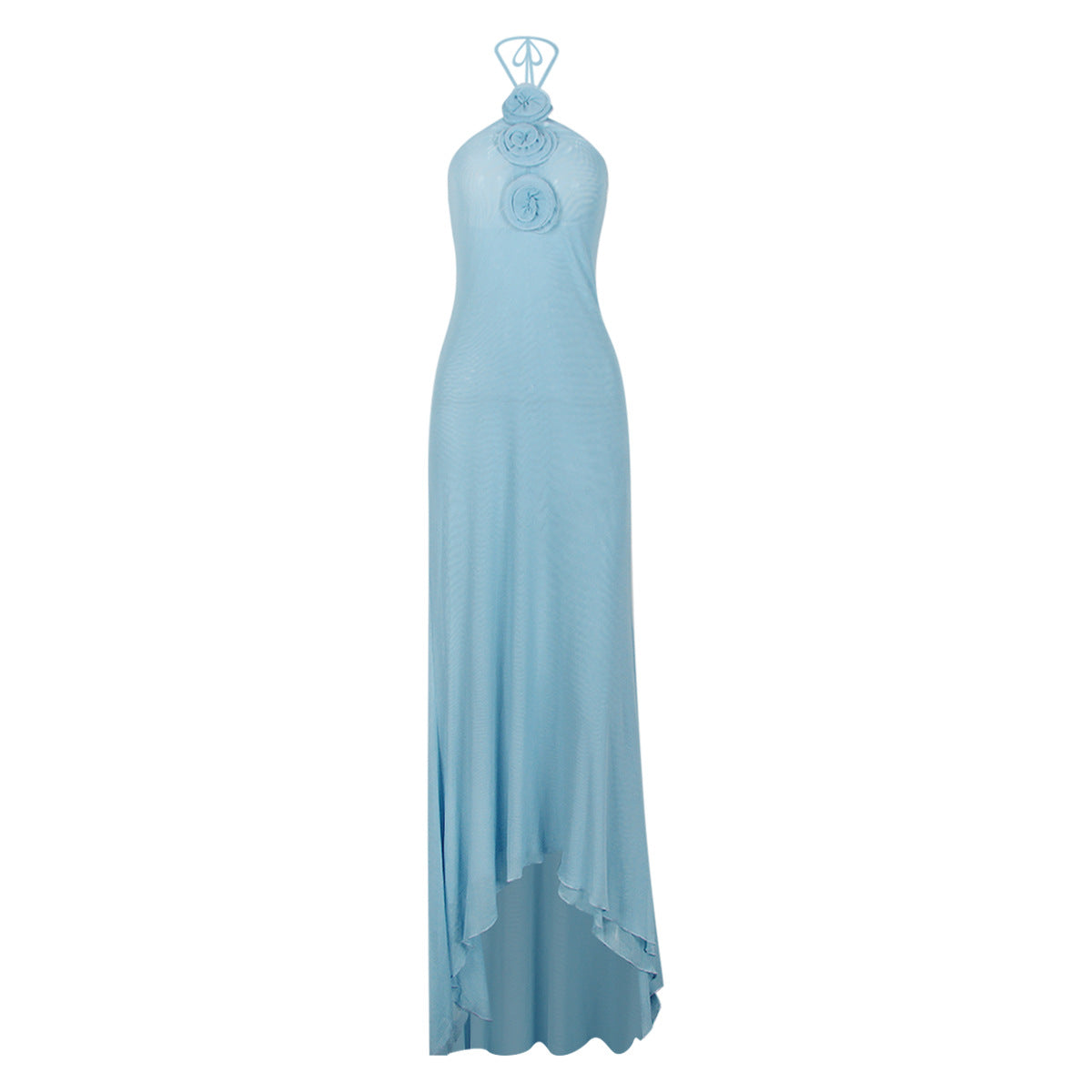 Women Clothing Mesh Halter Floral Backless Dress Mop Evening Dress Halter Dress Sweet Spicy Bella Mia