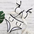 Solid Color High Waist Bikini Simple Split Swimsuit Women Sexy Bikini Bella Mia