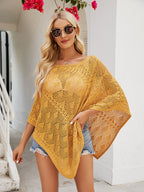Women Clothing Spring Knitted Shawl Outer Match Loose Cutout out Knitted Blouse Sleeve Pullover Thin Sweater Bella Mia