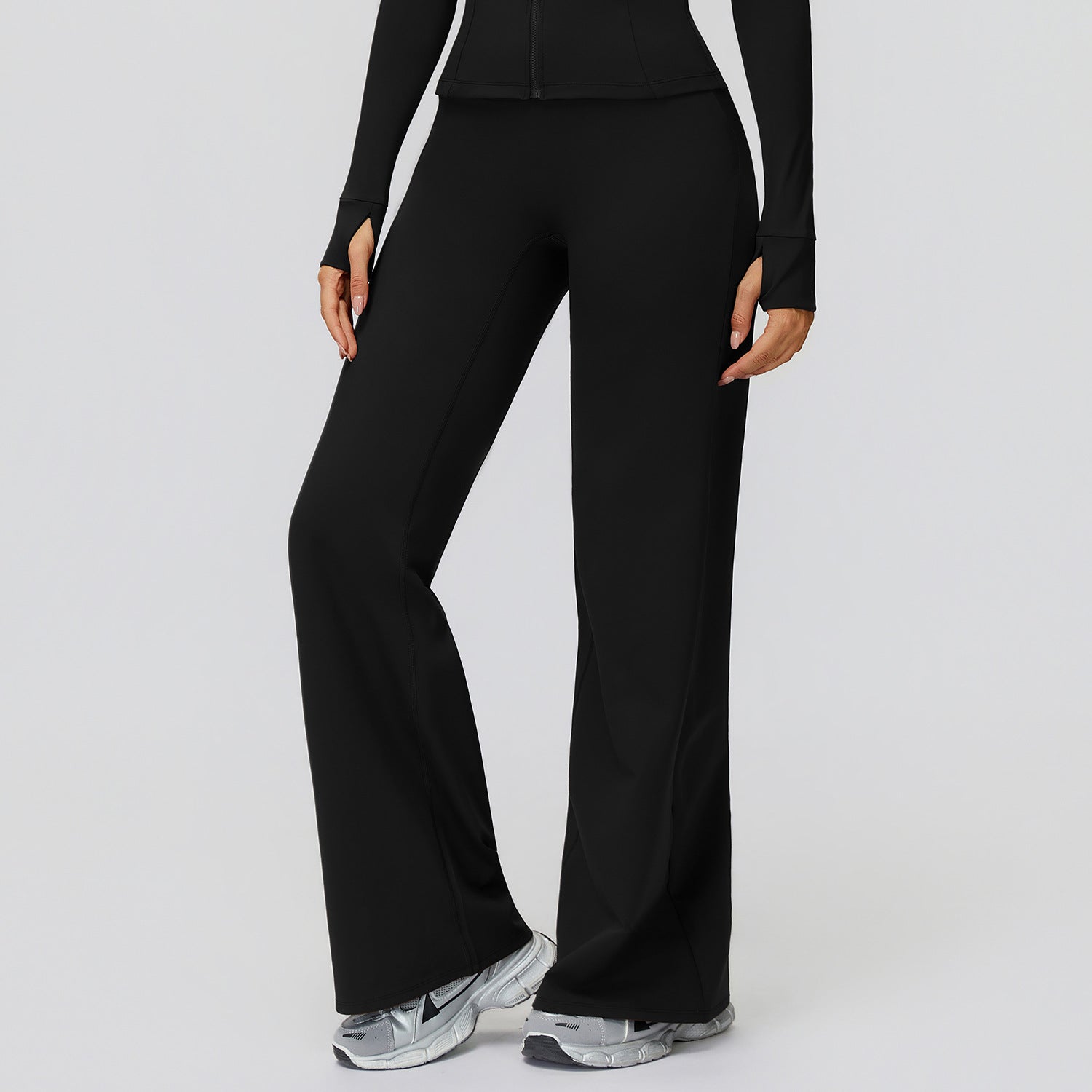 Casual Trousers Fleece-Lined Keep Warm High Waist Wide Leg Pants Outdoor Sports Running Wide Leg Pants Women Bella Mia