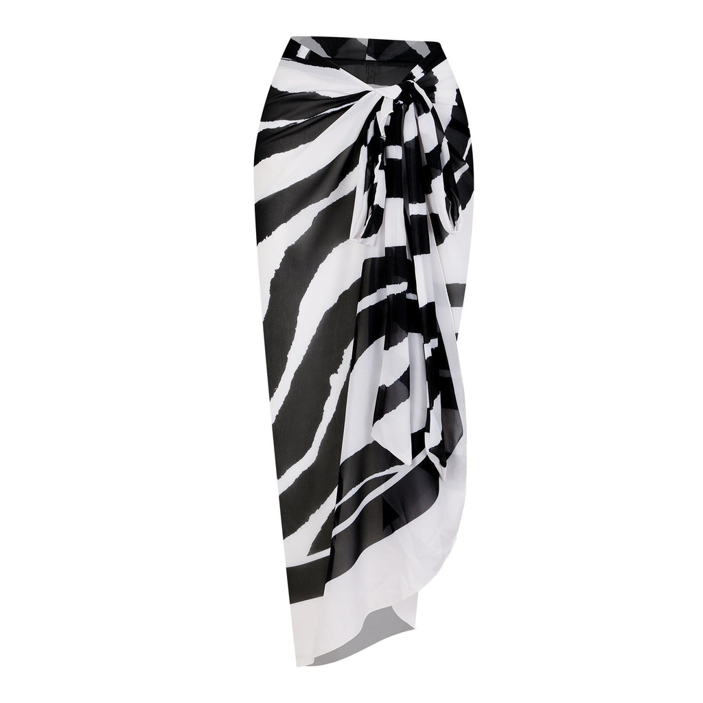 One Piece Swimsuit Women Black White Sexy Two Piece Sets Swimsuit Chiffon Dress Bella Mia
