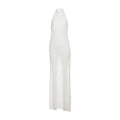 Spring Women Clothing Sexy Halter Backless Pleated Ruffle Sleeveless Dress Women Bella Mia