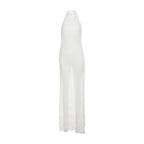 Spring Women Clothing Sexy Halter Backless Pleated Ruffle Sleeveless Dress Women Bella Mia