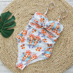Spaghetti Straps Sleeveless Strap One Piece Swimsuit Women Overall Two Piece Set Sexy Printing Bella Mia