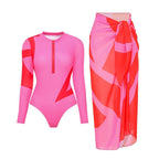Long Sleeved Printed One Piece Swimsuit Women Surfing Set Bella Mia