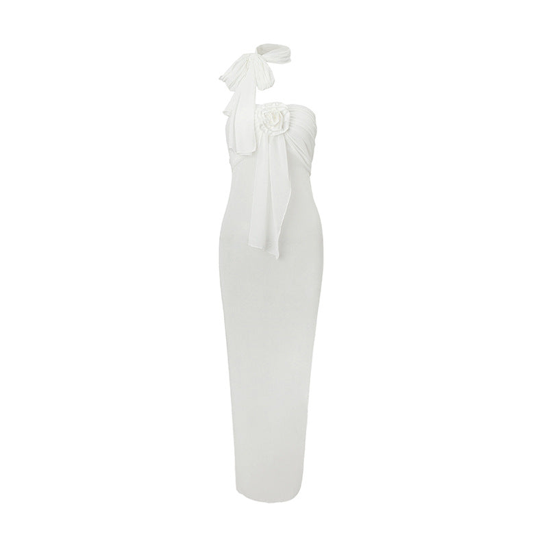 Summer Sexy off Shoulder Scarf Bow Tube Top See through Irregular Asymmetric Dress Bella Mia