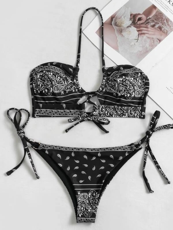 Sexy Printed Two Piece Lace up Women Swimsuit Swimsuit Bella Mia
