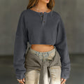 Solid Color Long Sleeve Button Women Clothing Autumn Winter Bella Mia