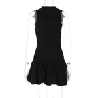 Women Clothing Summer Sexy Back Hollow Out Cutout Out Slim Fitting Patchwork Pleated Dress Women Bella Mia