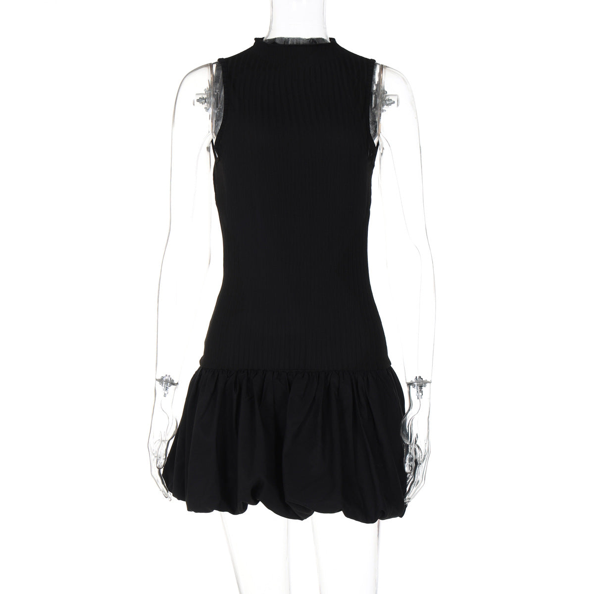 Women Clothing Summer Sexy Back Hollow Out Cutout Out Slim Fitting Patchwork Pleated Dress Women Bella Mia