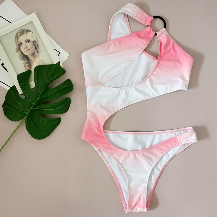 Pink Blooming One Piece Ring Sexy Swimsuit Hollow Out Cutout Bikini Bella Mia