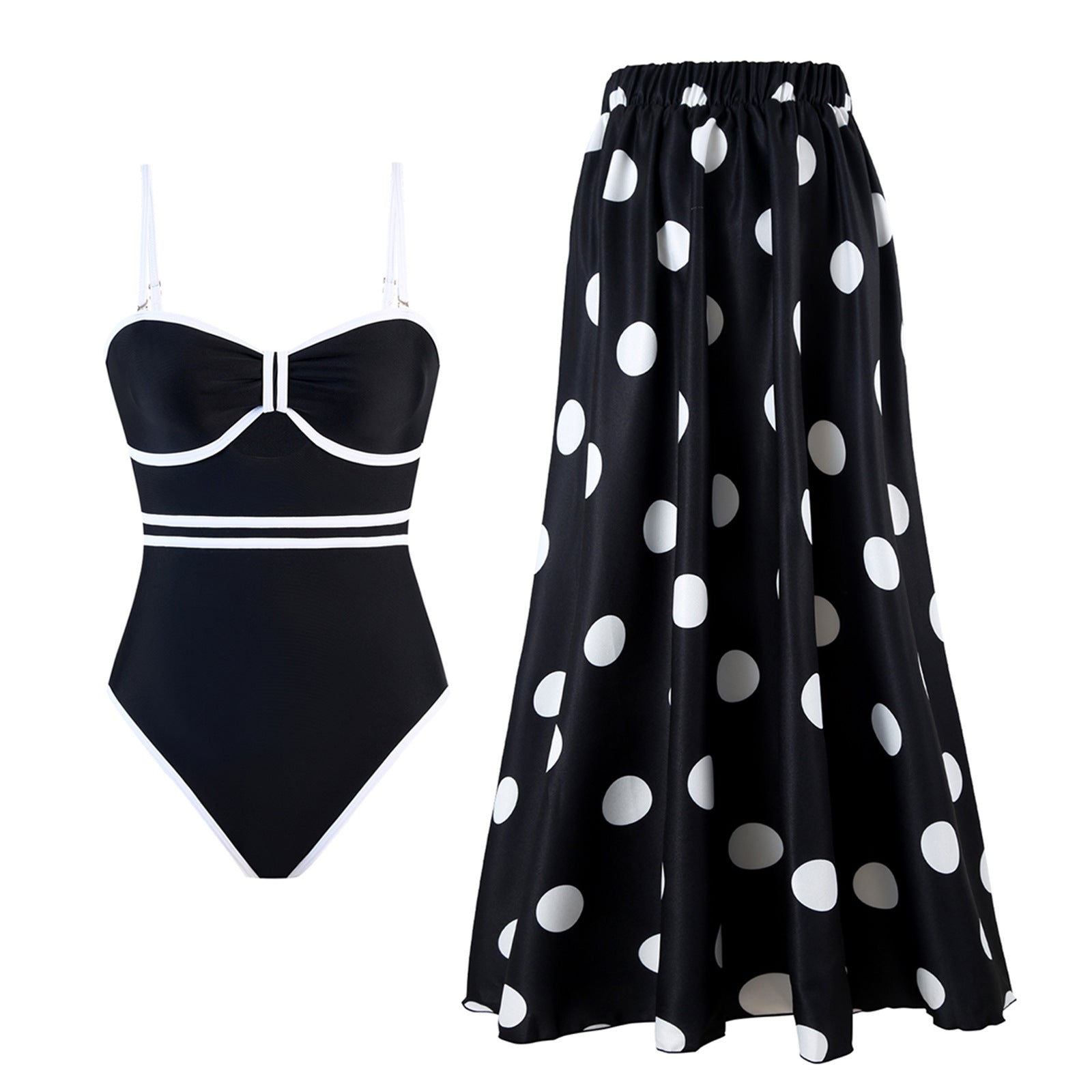 One Piece Swimsuit Covering Belly Thin Swimsuit round Skirt Set Best Bella Mia