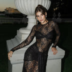 Fall Type Hip Sexy See through Slim Lace Dress Women Bella Mia