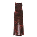 Summer Women Clothing Suspenders Slim Retro Floral Print Slit Sheath Elegant Dress Bella Mia