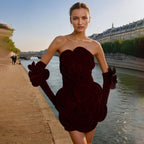 French Sexy Socialite Autumn Retro Tube Top Stitching Floral Dress High Sense Women Bella Mia