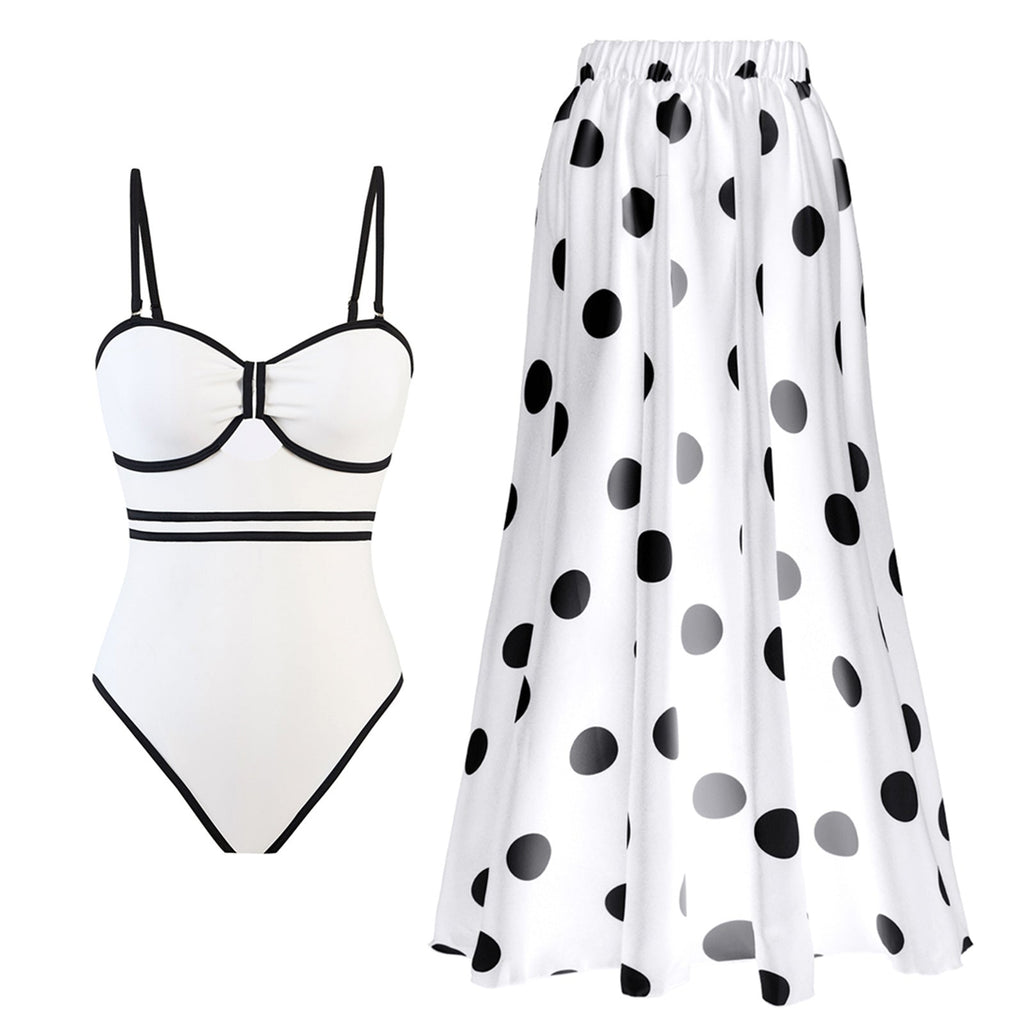 One Piece Swimsuit Covering Belly Thin Swimsuit round Skirt Set Best Bella Mia