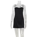 Sexy Mesh Stitching See through Backless Satin Sling Dress Sexy Pajamas Short Dress Women Bella Mia
