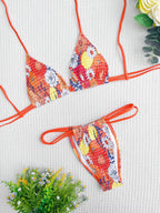 Bikini Double Bikini Sexy Swimsuit Color Swimsuit Women's Tied Swimsuit Printed Bikini Bella Mia