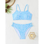 Split Swimsuit Leopard Print Simple Bikini Women Sexy Beach Swimsuit with Chest Pad Bella Mia
