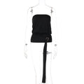 Sexy Tube Top Women Summer Sexy Slim Waist Ribbon Top Women