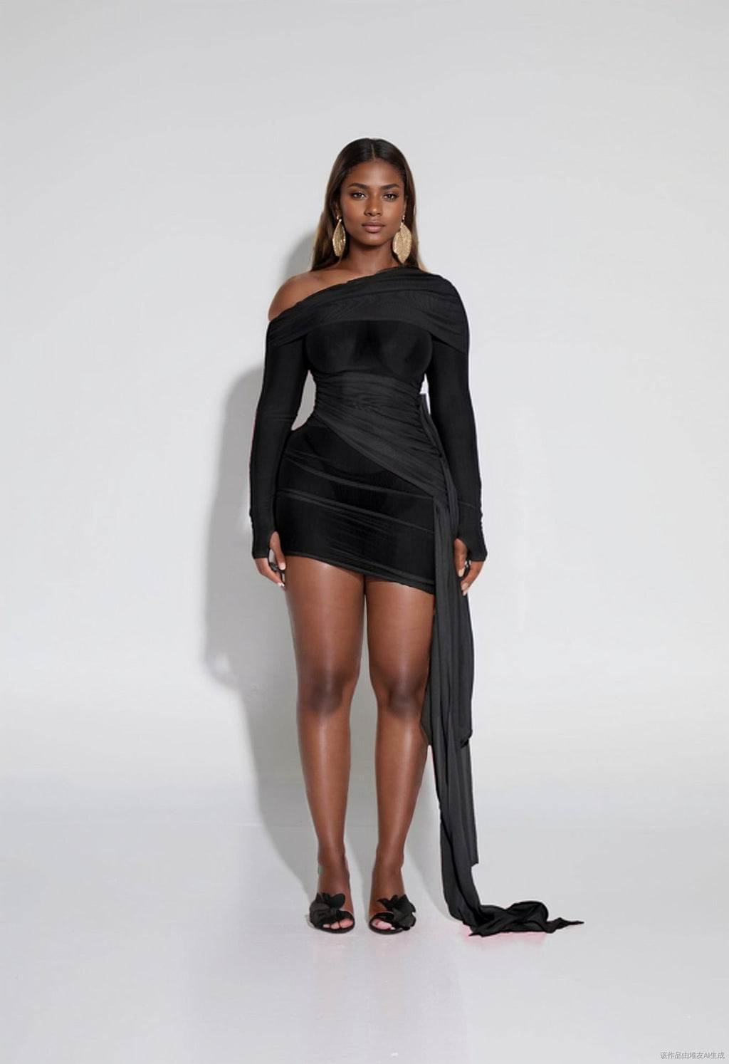 Spring Summer Women Wear Off Neck Design Sexy Pleated Dress Dopamine Sexy Bella Mia