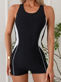 Sports Swimsuit Women's Romper Color Contrast Patchwork Backless Bella Mia