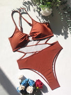 Bikini Double One-Piece Swimsuit Solid Color Bikini Swimsuit Women Stitching Swimsuit Sexy Bella Mia