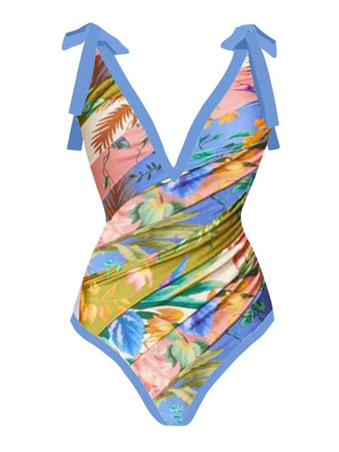 Sexy Siamese Conservative Cover Belly Thin Swimsuit Spring Bathing Suit Women Chiffon Beach Dress Bella Mia