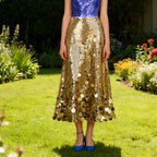 Sequined Dress Spring High Grade All-Match Waist Slimming Solid Skirt Bella Mia