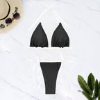 Solid Color Tied Sexy Three Point Bikini Swimwear Women Bella Mia