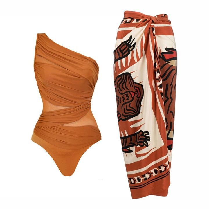 Slant Shoulder Slimming High End Vacation Beach Swimsuit Women Bella Mia