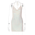 Fried Street Sexy Backless Hollow Out Cutout out Halter Slimming Short Women Dress Bella Mia