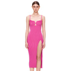 Autumn Winter Black Shell Suspender Chest Pleating Dress Sexy Slim Hip Women Clothing Bella Mia