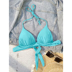 Halter Lace up Push up Bikini Swimsuit Women Spring Beach Sexy Swimsuit Top Bella Mia