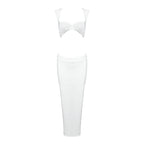 Summer White Dark Fringe Long Zipper Sexy Dress Cropped Outfit Sexy Women Clothing Bella Mia