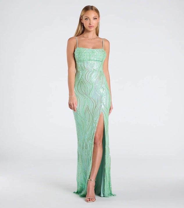 Dress Sexy Sling Backless High Slit Sequ Socialite Dress Bella Mia