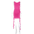 Women Clothing Summer Autumn Sexy Backless Slim Fit Pleated Dress Bella Mia