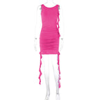 Women Clothing Summer Autumn Sexy Backless Slim Fit Pleated Dress Bella Mia